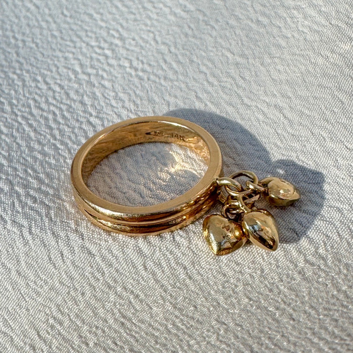 Playful 14k Heart Charm Ring