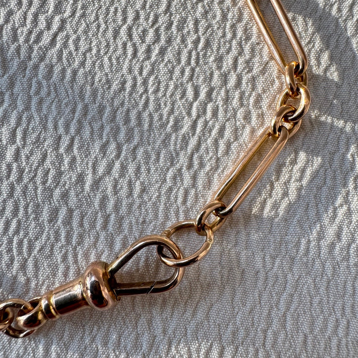 9k Trombone Link Bracelet with Hallmarked Links