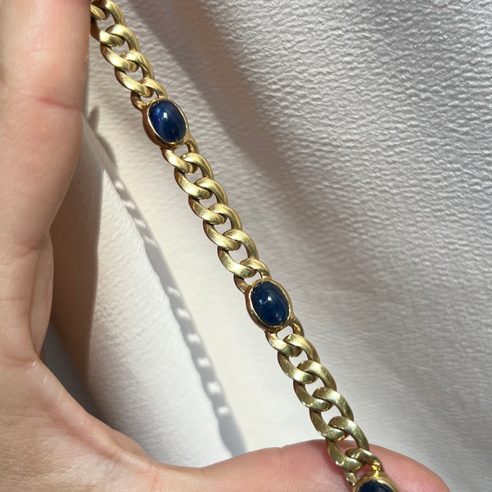 18k Italian Sapphire Curb Bracelet
