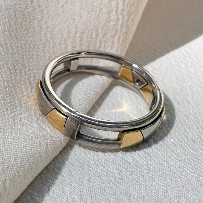 Palladium and 18k Sliding Puzzle Band