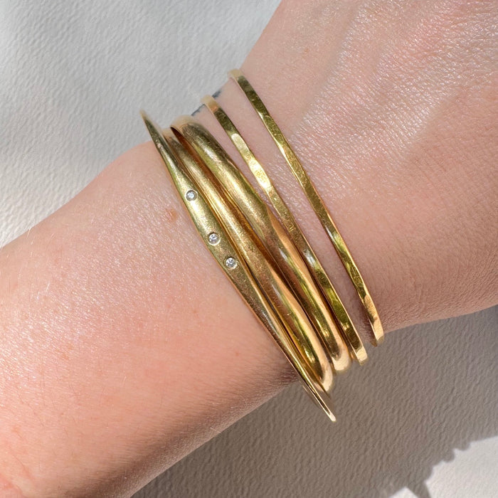 18k Sculptural Diamond Bangle
