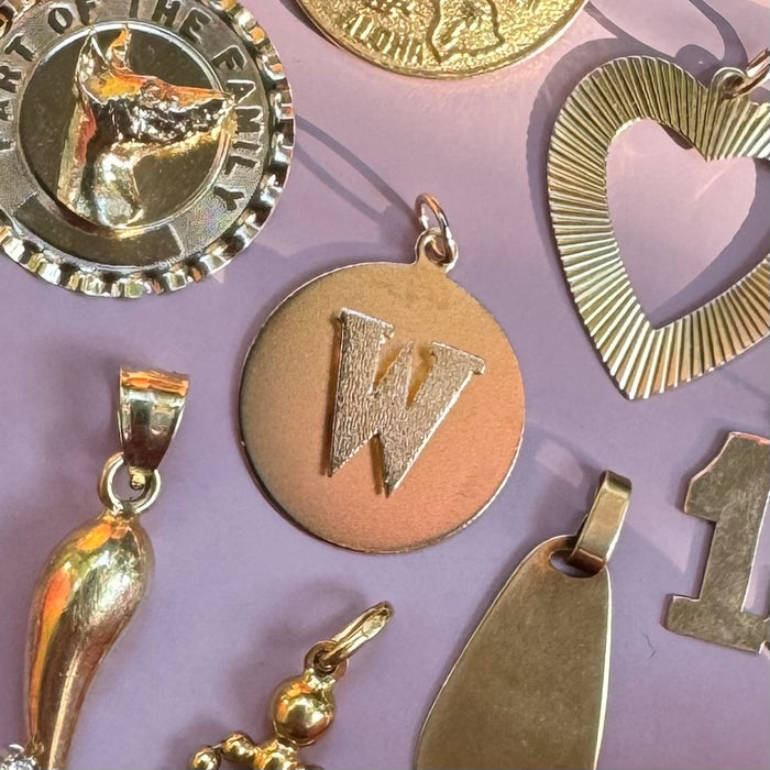 14k Letter W Charm
