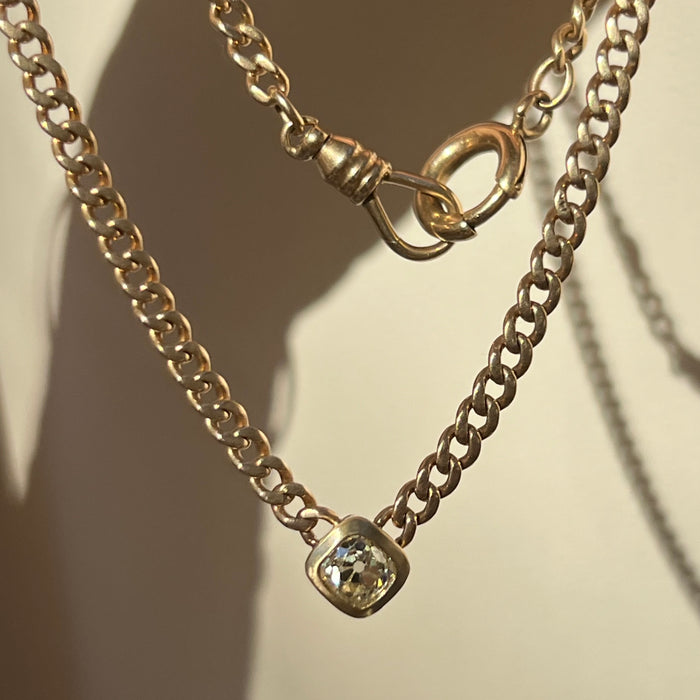 Bespoke 1.02 Old Mine Cut Diamond Necklace