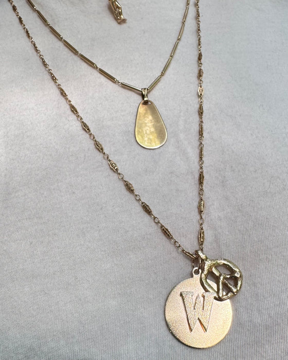 14k Letter W Charm