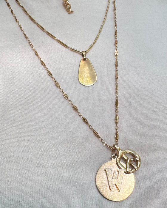 14k Handmade Peace Sign Charm
