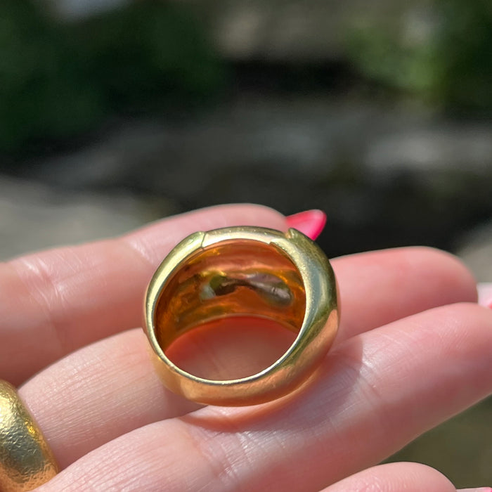 Italian 18k Two Tone Dome Ring