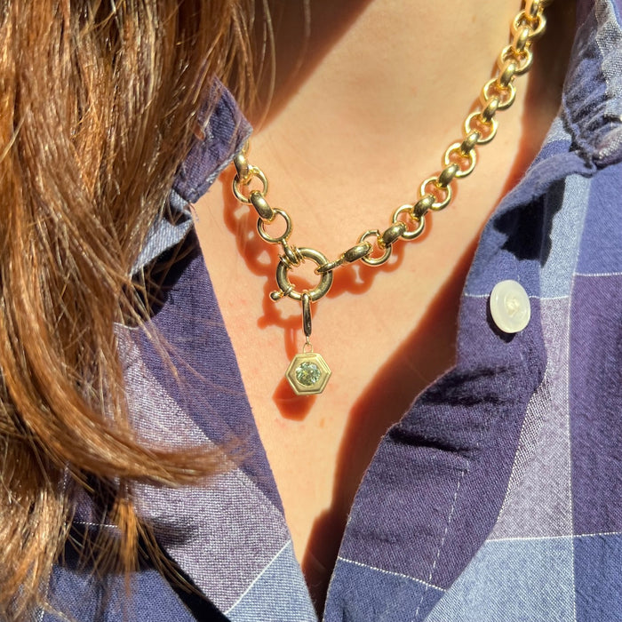 Bespoke 14k Hex Zircon Pendant