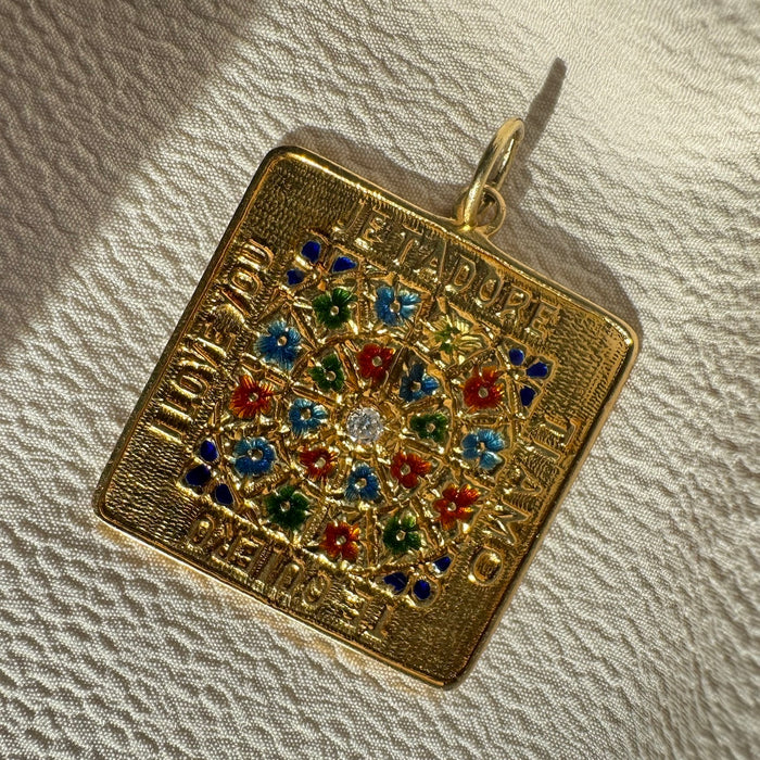 Rare 18k Enamel Love Token by Merrin