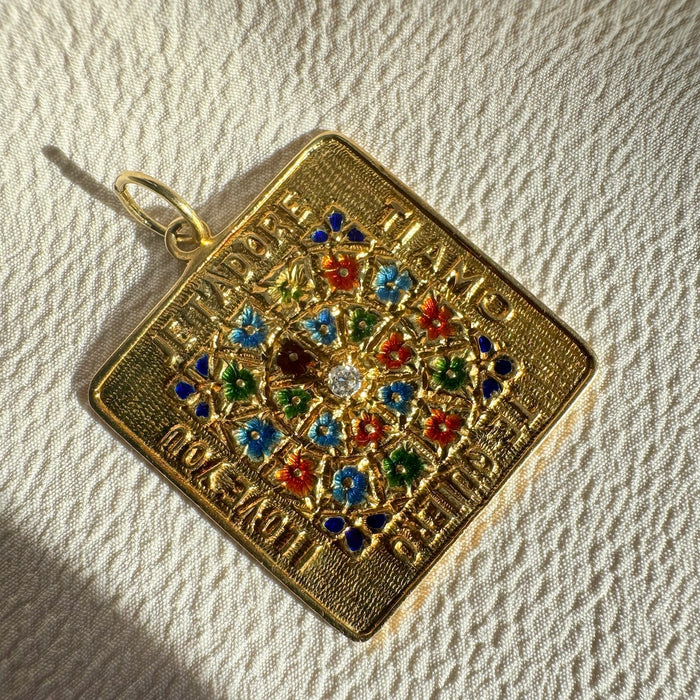 Rare 18k Enamel Love Token by Merrin
