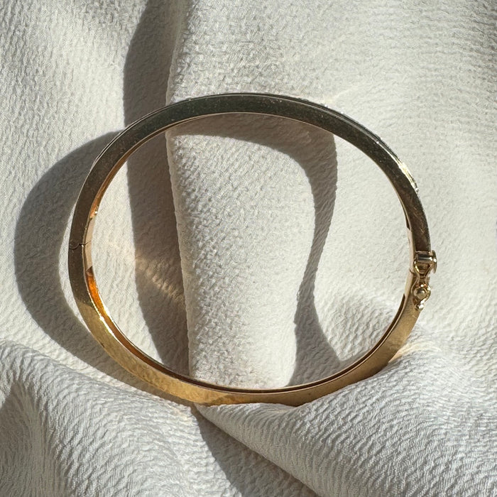 14k Pave Diamond Hinged Bangle Bracelet