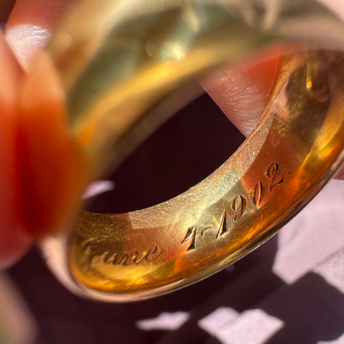 Antique 14k Wide Band c. 1902