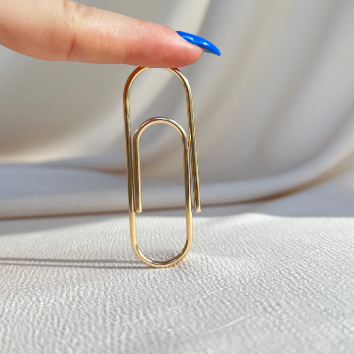 Oversized Vintage 14k Paperclip
