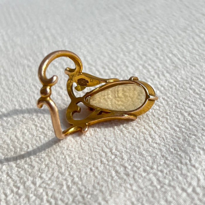 Art Nouveau French 18k Citrine Ring