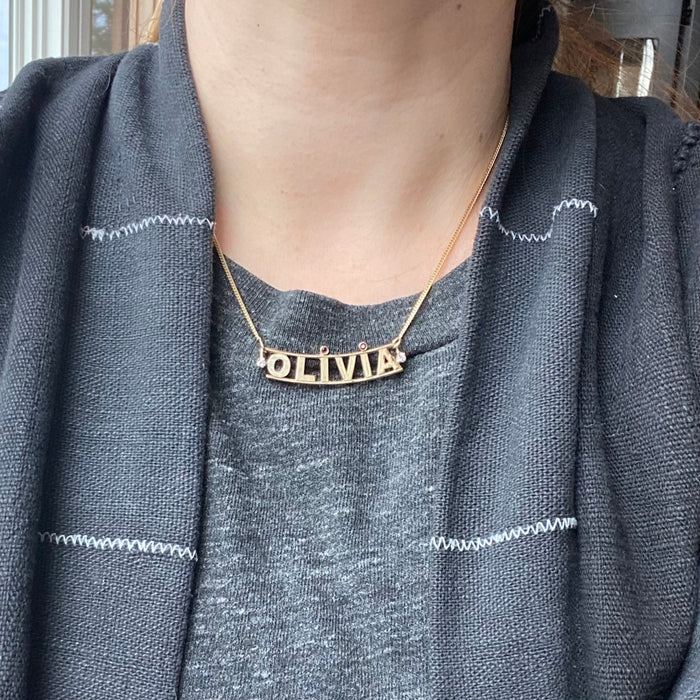 Big Oh Bijoux Custom 14k Nameplate Necklace